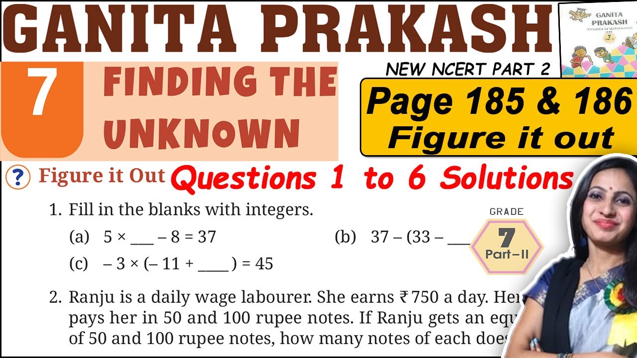Class 7 Maths Ganita Prakash Part 2 | Chapter 7 Finding the unknown | Page 185 & 186 Solution