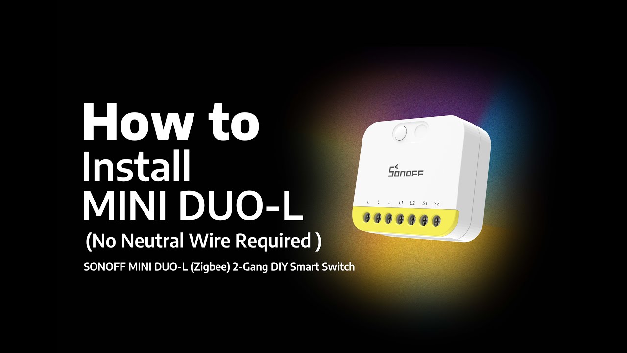 Как установить 2-канальный смарт-выключатель SONOFF MINI DUO-L (ZigBee, без нейтрального провода)