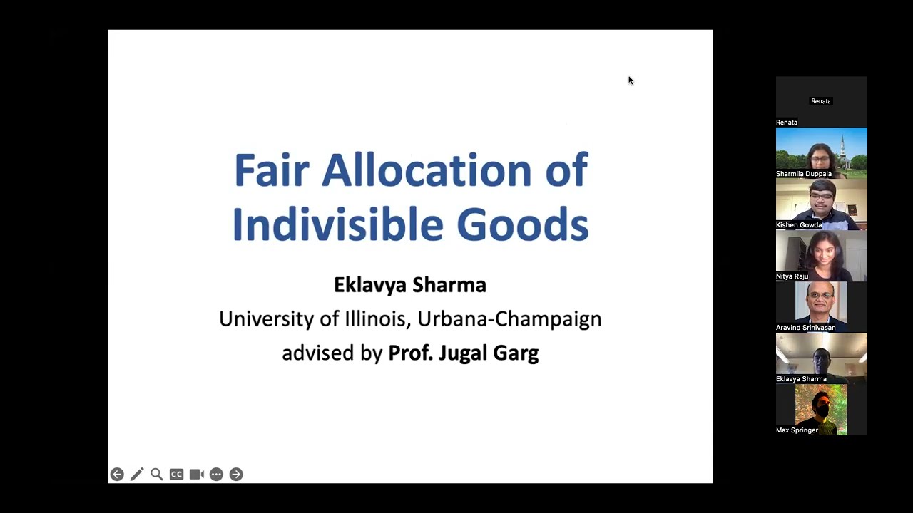 Eklavya Sharma: Fair Allocation of Indivisible Goods
