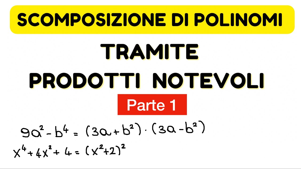 #4 Scomposizione di polinomi - Prodotti notevoli parte 1 | Videolezione di Matematica