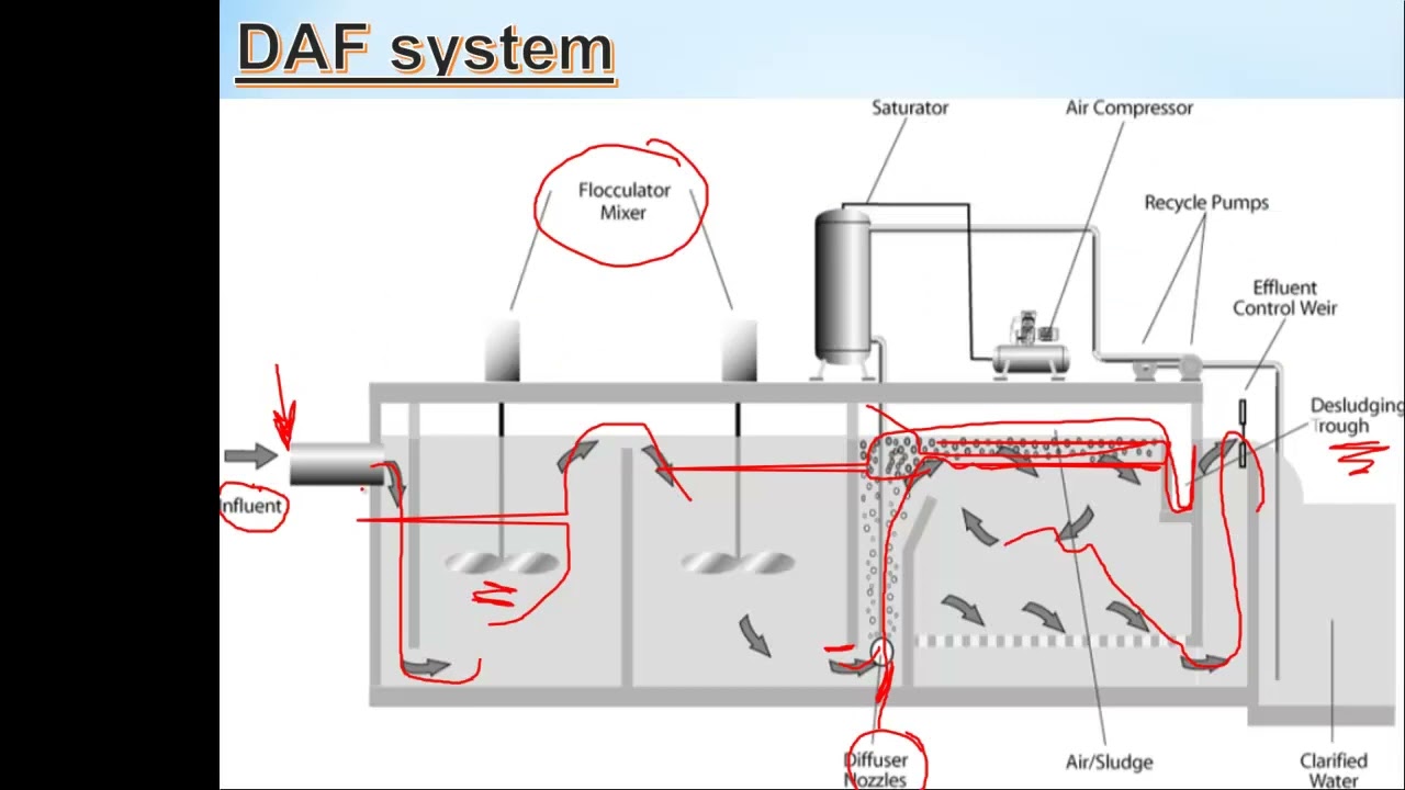 DAF system | Dissolved Air Flotation الهواء المذاب المطفو