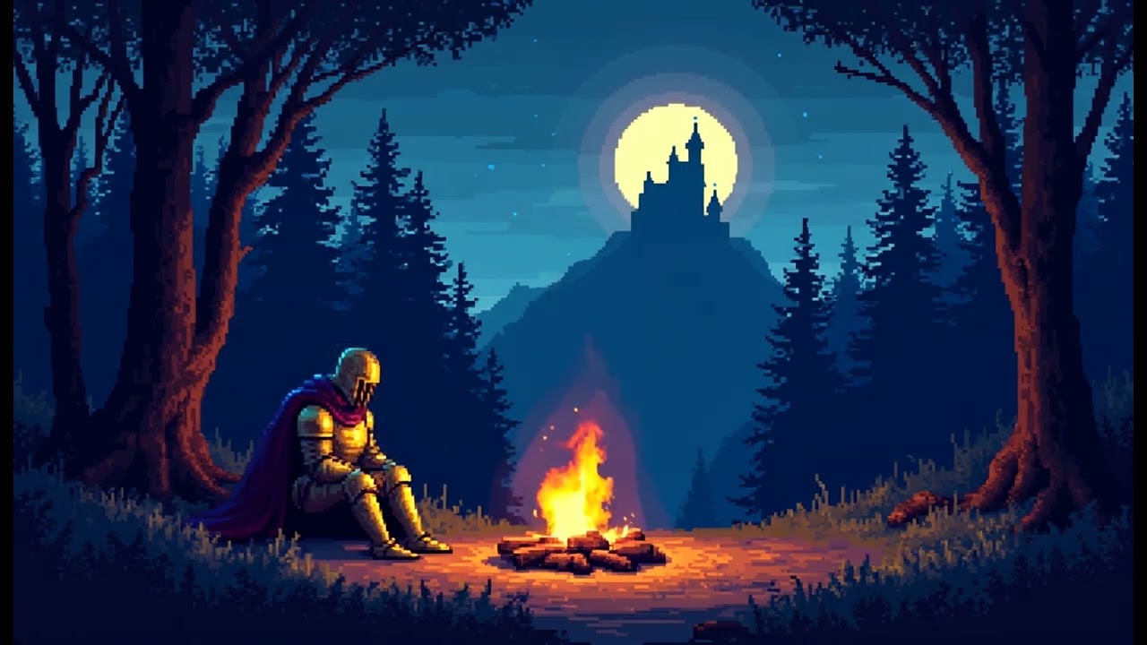 A Lonely Knight's Campfire | Medieval Ambience & Jazz Music