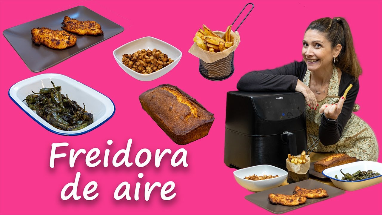 ✅ 5 RECETAS 🍞🍟🫑🍗🍋 con FREIDORA de AIRE / FÁCILES, SALUDABLES y DELICIOSAS / Air Fryer Cosori 5.5L