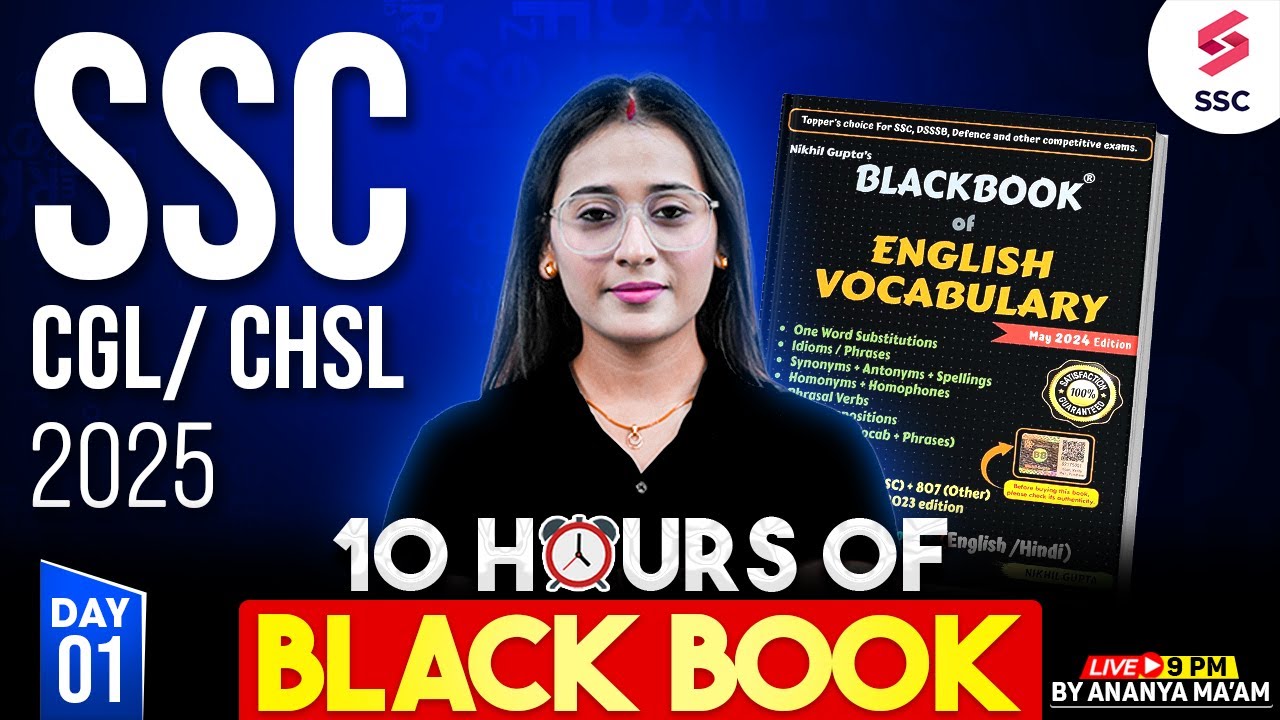 SSC CGL/CHSL 2025: Black Book of English Vocabulary Marathon | By Ananya Ma'am | Day 1