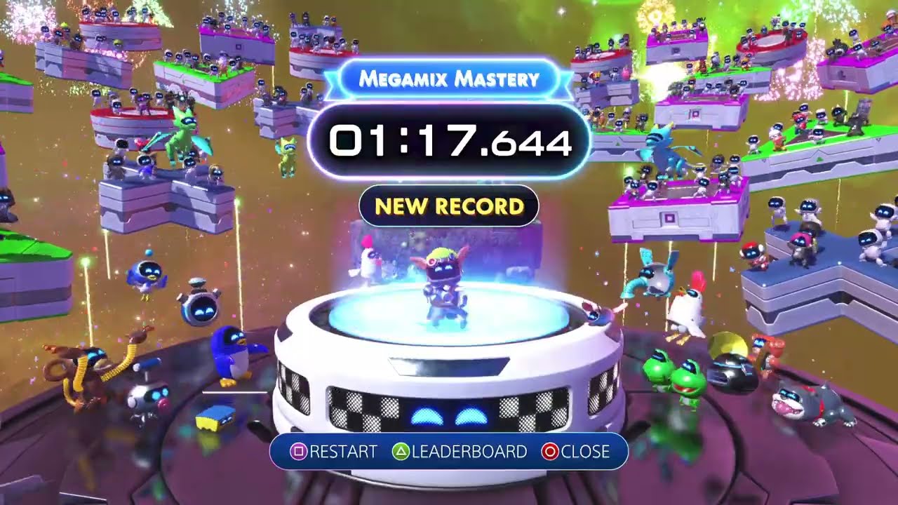 Мировой рекорд в Astro bot Megamix Mastery 1:17.644