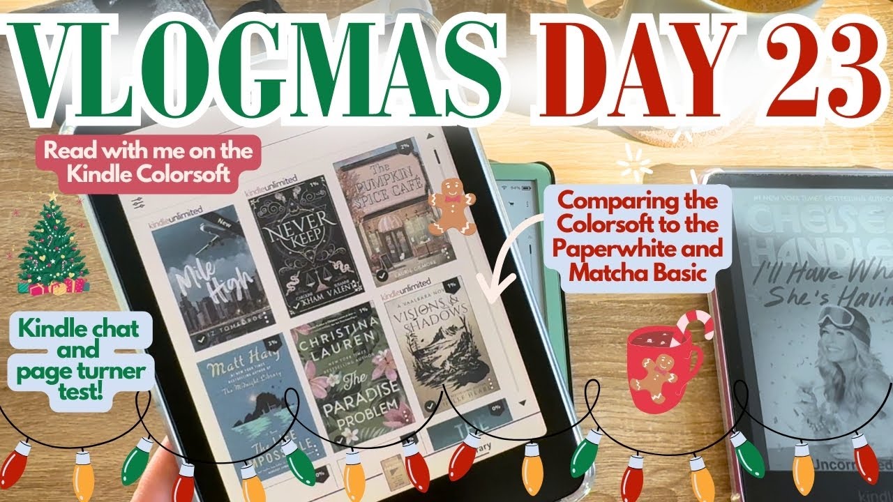 KINDLE COMPARISON AND READING UPDATES CHAT, 12 MAGICAL NIGHTS #vlogmas #bookmas #kindle #booktube