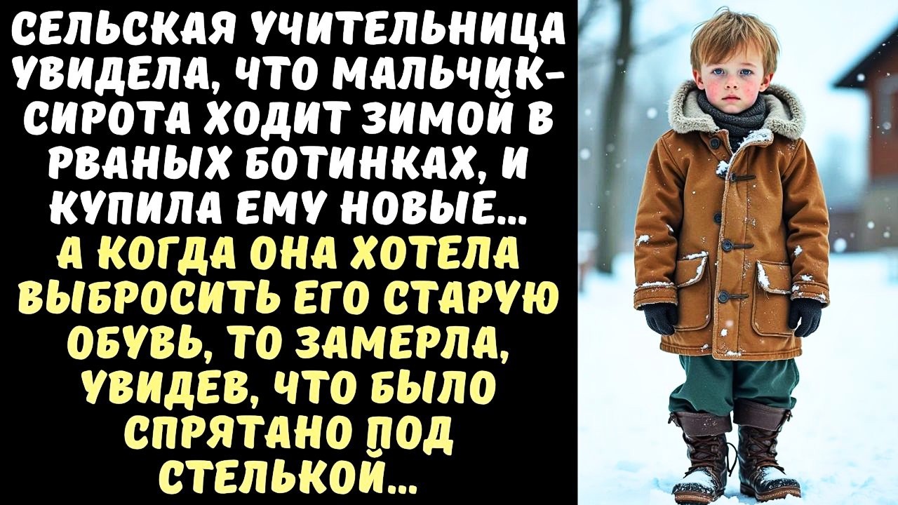 Учительница купила новые ботинки СИРОТЕ, а когда выбросила его старые, то случайно заметила…