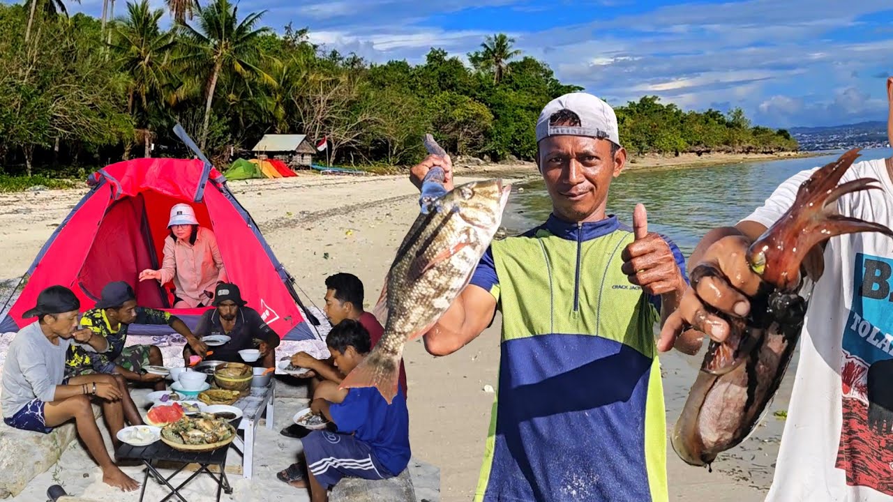 Hari ke 14 di PULAU TERPENCIL Hasil alamnya Kaya Nangkap Sotong & Ikan pakai alat seadanya