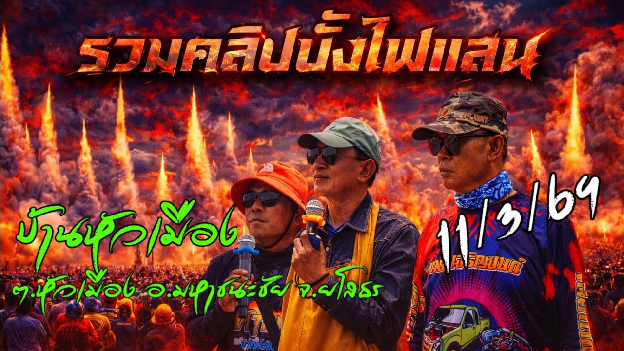 รวมคลิปบั้งไฟแสน บ.หัวเมือง(มื้อ2)11/3/69 #บั้งไฟแสน 
