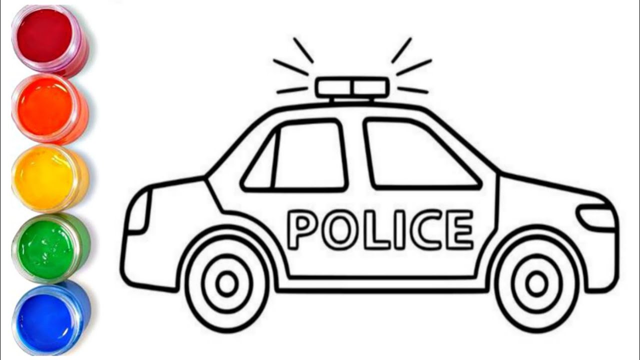 How to draw easy police car | Easy drawing step by step for kids