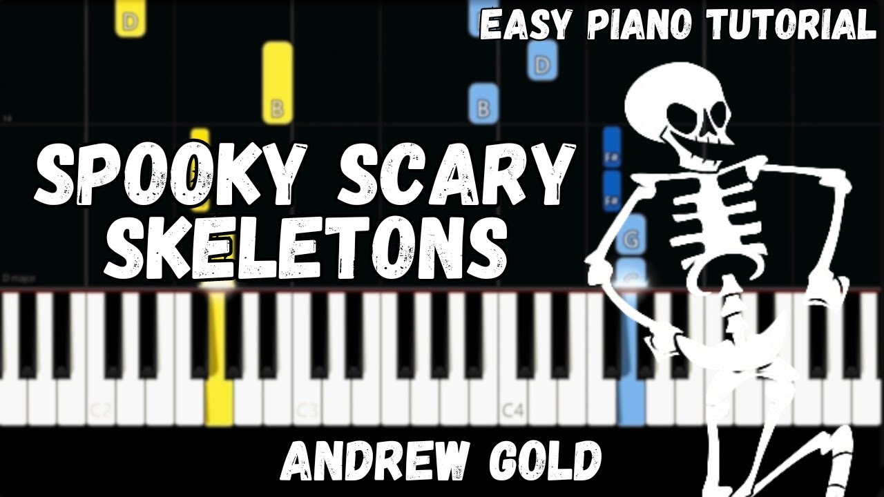 Andrew Gold - Spooky Scary Skeletons (Easy Piano Tutorial)