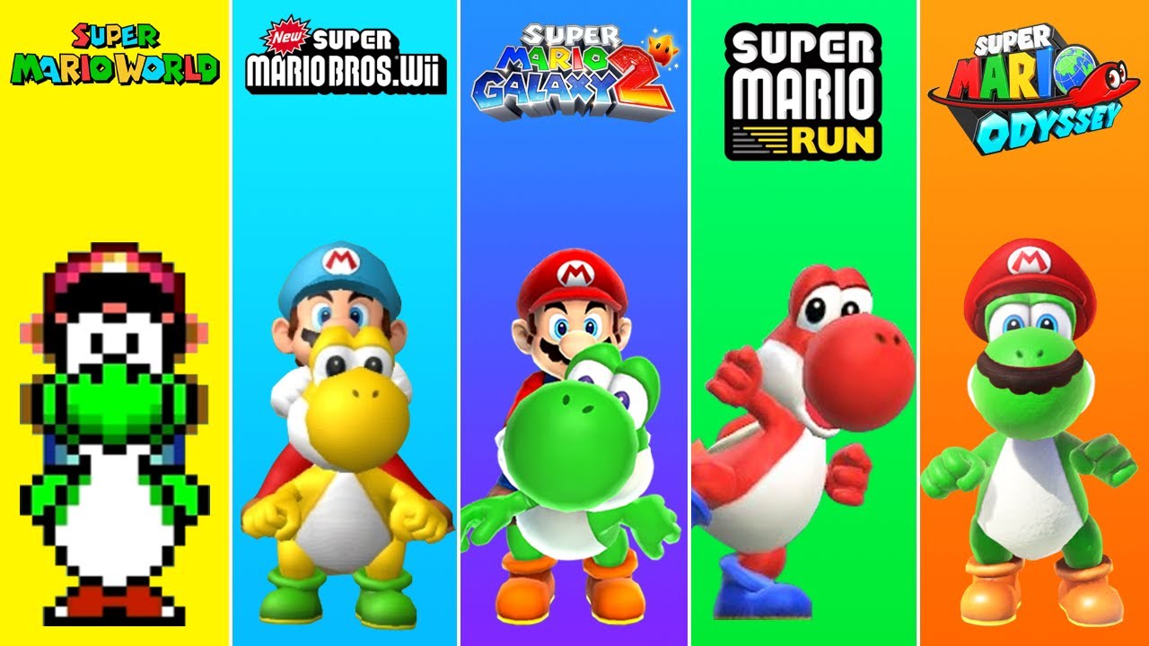 Evolution of Yoshi in Super Mario Games (1990-2022)