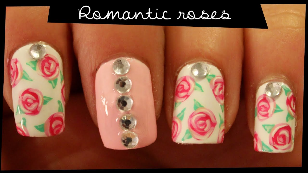 Romantic Roses Nail Art Tutorial // How To Paint Easy Roses on Nails