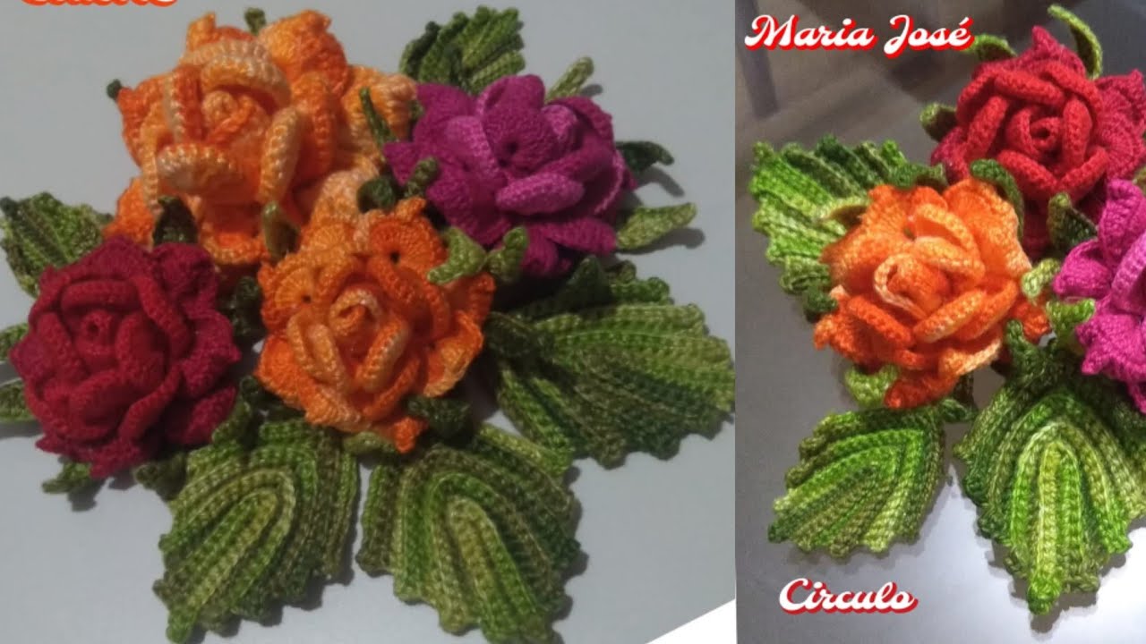 Flores em crochê para aplicações com Maria José