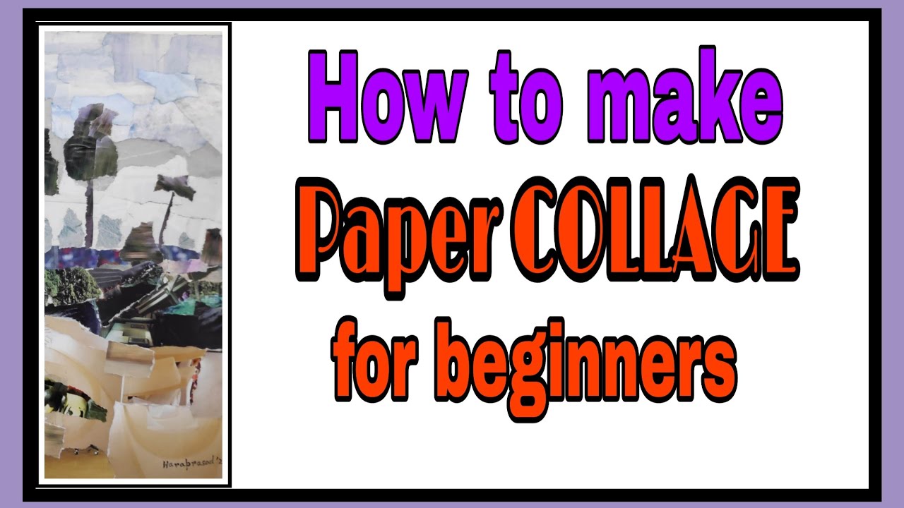 How to make paper collage, easy landscape idea for beginners