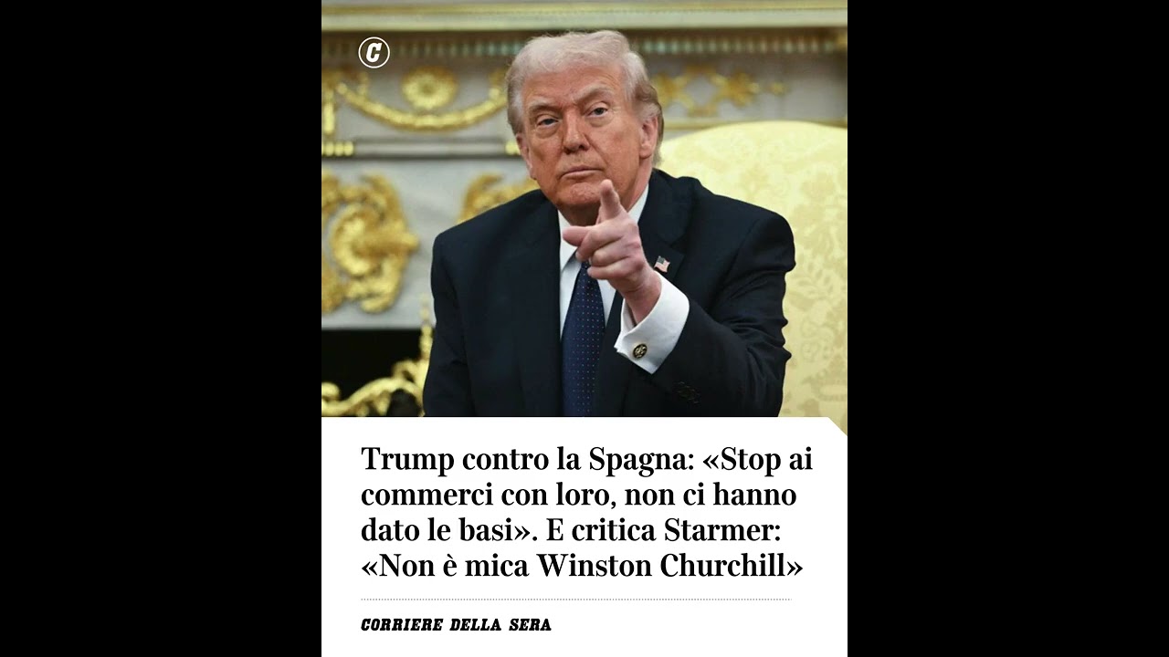 Trump contro la Spagna: «Stop ai commerci con loro, non ci hanno dato le basi» #shorts #news