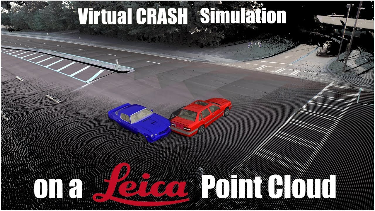 Virtual CRASH 4 Simulation on a Leica Point Cloud | Hidden Terrain Surface