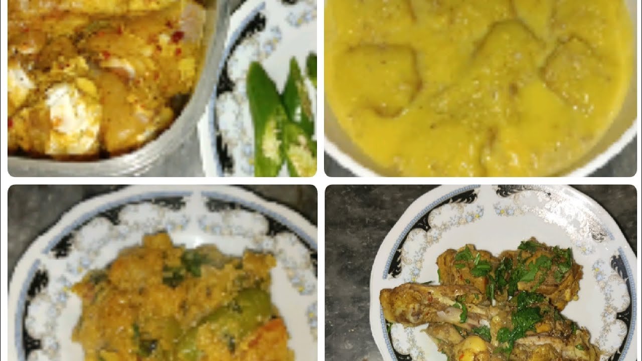 AJ nani ke kitchen main bana asan desi khana... chicken masala, saag aur sath main mango custard 🍮🍗😋