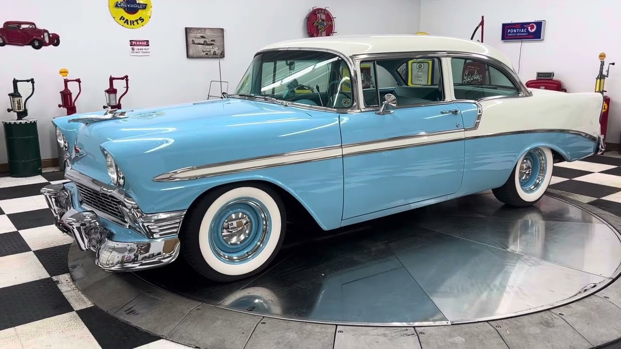 1956 Chevrolet two door sedan, beautiful restoration. None nicer.