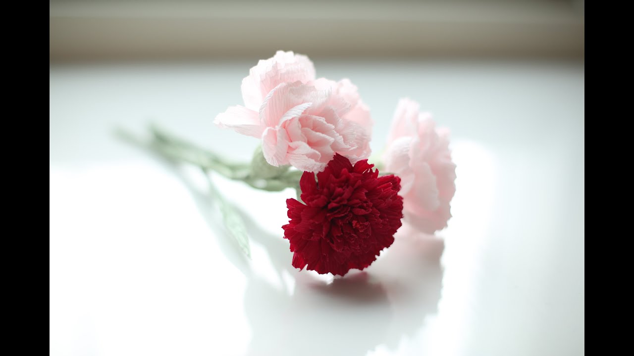How to make paper flowers #.Carnation FREE! SO EASY!!