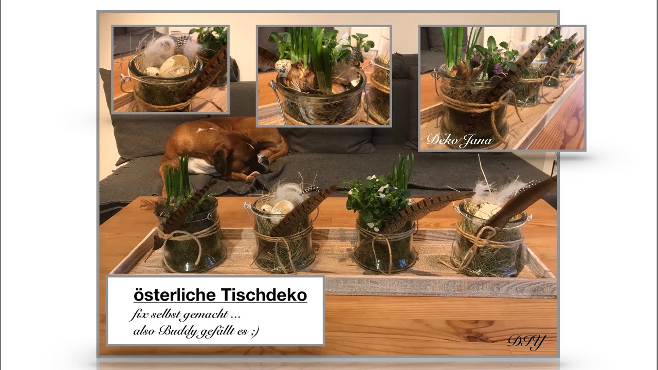 DIY: Wohn.- und Deko Idee, österliche Tischdeko einfach Selbermachen , Osterdeko 🐰🐣🐥/ Deko Jana