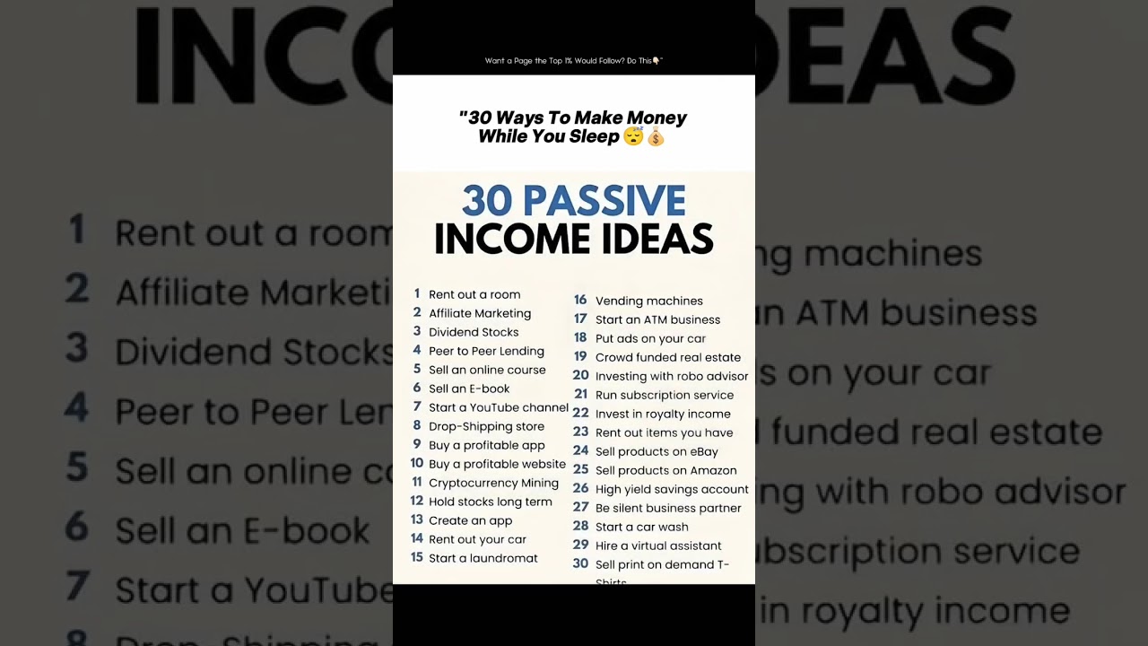 💸30 Passive Income Ideas You Can Start in2025!