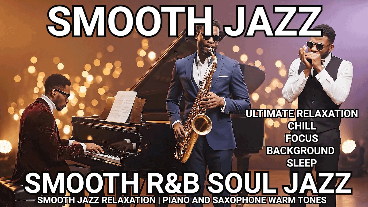 SMOOTH R&B SOUL JAZZ -  PIANO & SAXOPHONE WARM TONES  FOR RELAXATION | BACKGROUND | FOCUS | SLEEP