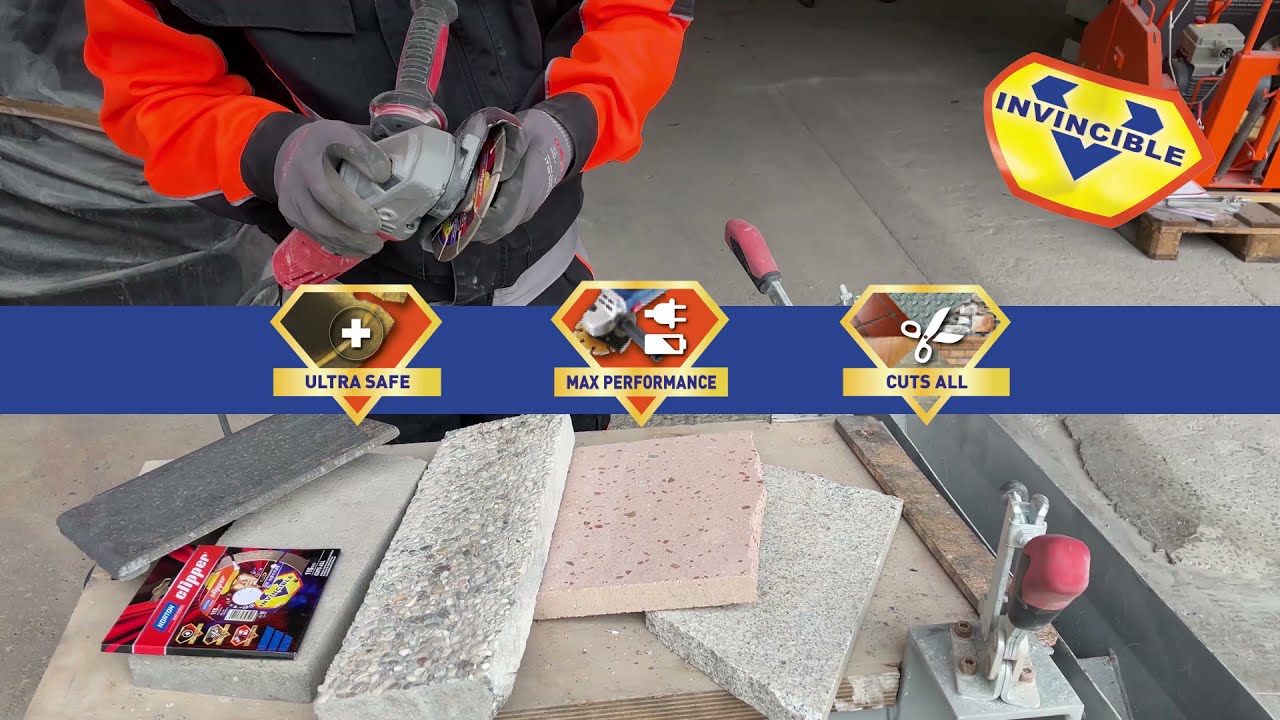 How to cut building materials with an angle grinder using Norton Clipper Invincible Diamond Blades