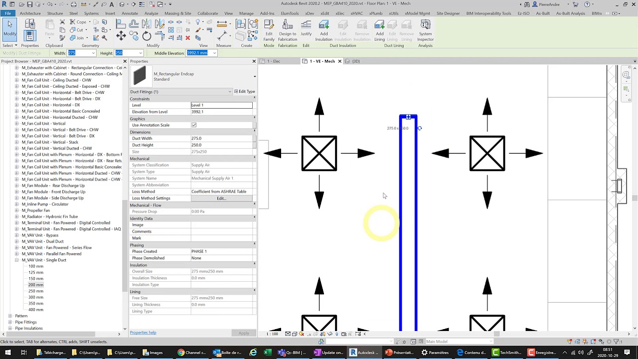 Revit - Modéliser des gaines de ventilation