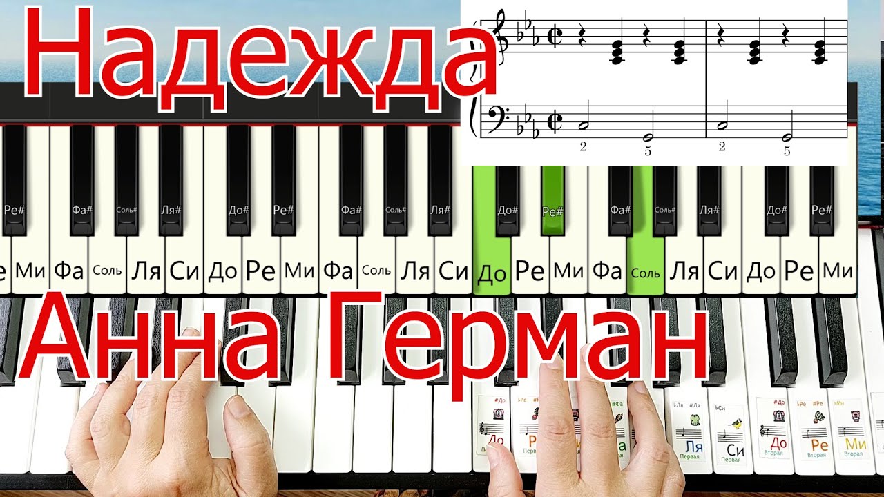 Надежда Анна Герман на Пианино для Начинающих ЛЕГКО + НОТЫ🎵