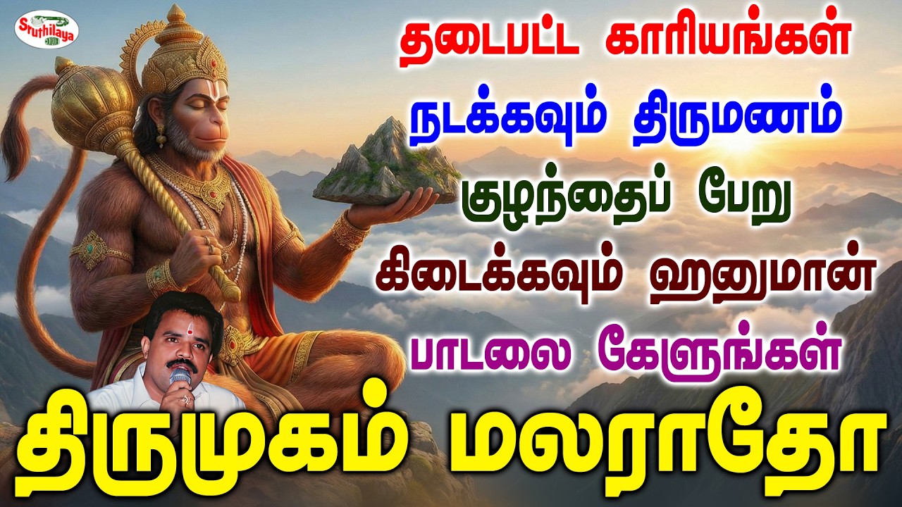 தடைபட்ட காரியங்கள் நடக்க திருமணம் குழந்தைப் பேறு கிடைக்க ஹனுமான் பாடலை கேளுங்கள் | Sruthilaya