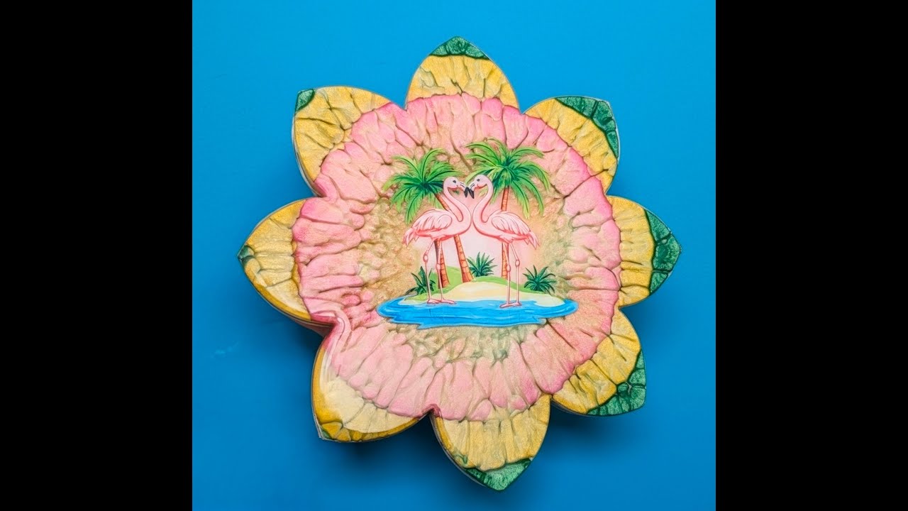 #7 Lotus Flamingo Crackle Coaster