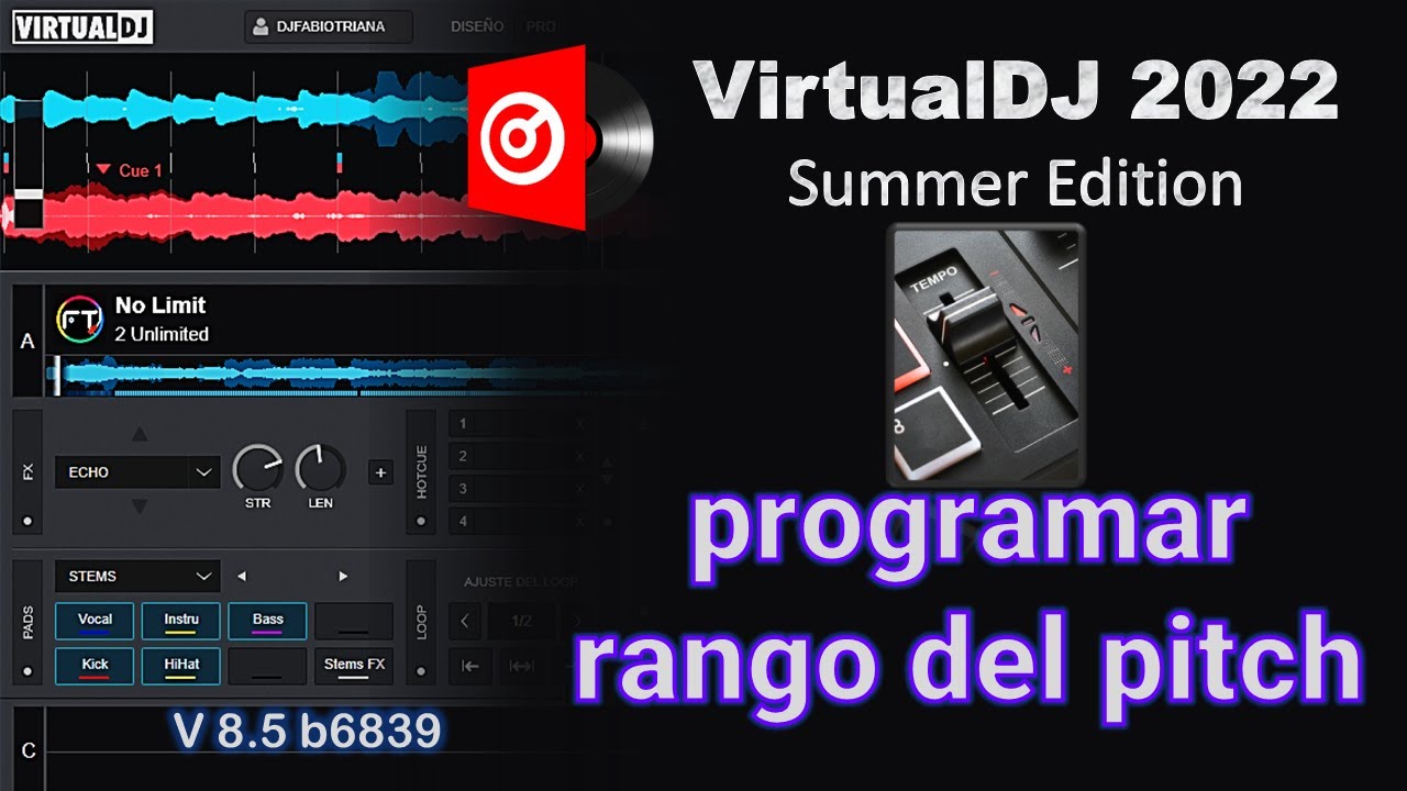 🎚️ programar rango del pitch en @virtualdjofficial
