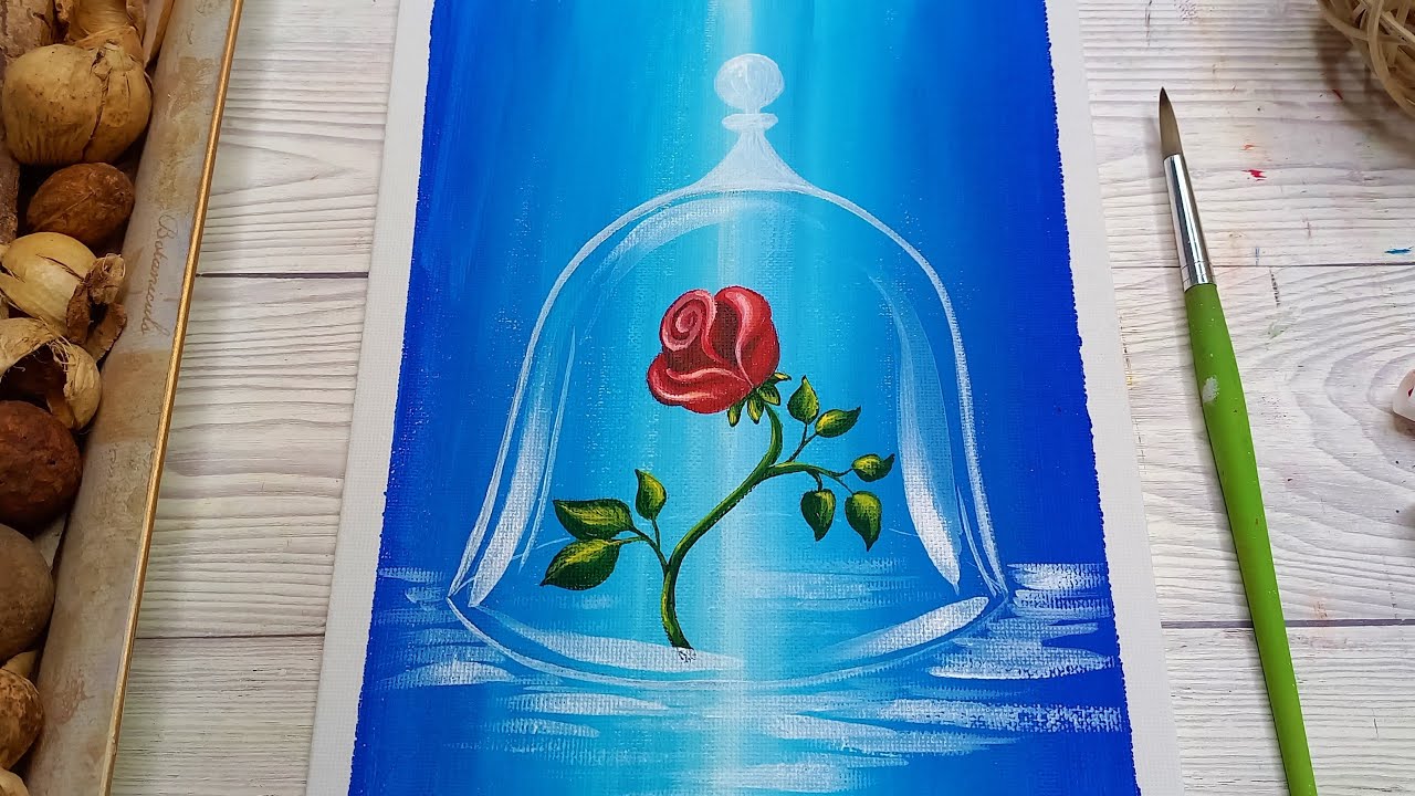 Pictura Acrilica 🌹Cum se picteaza un TRANDAFIR 🌹 Tutorial pas cu Pas