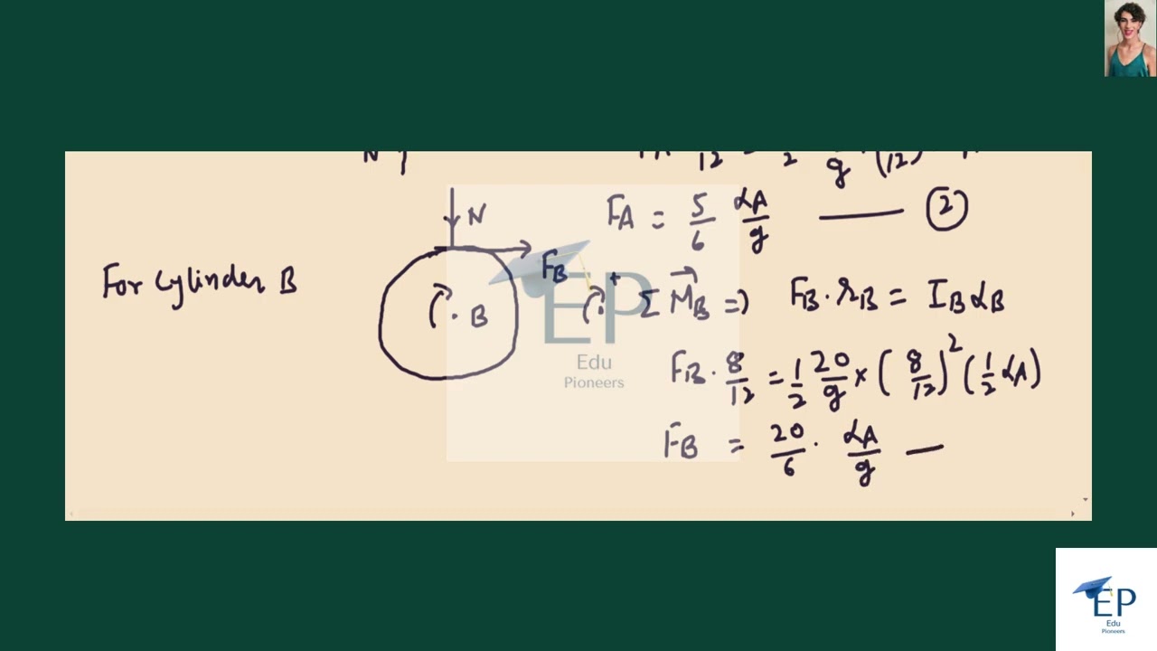 A belt of negligible mass passes between cylinders and and is pulled to the right with a force . Cy