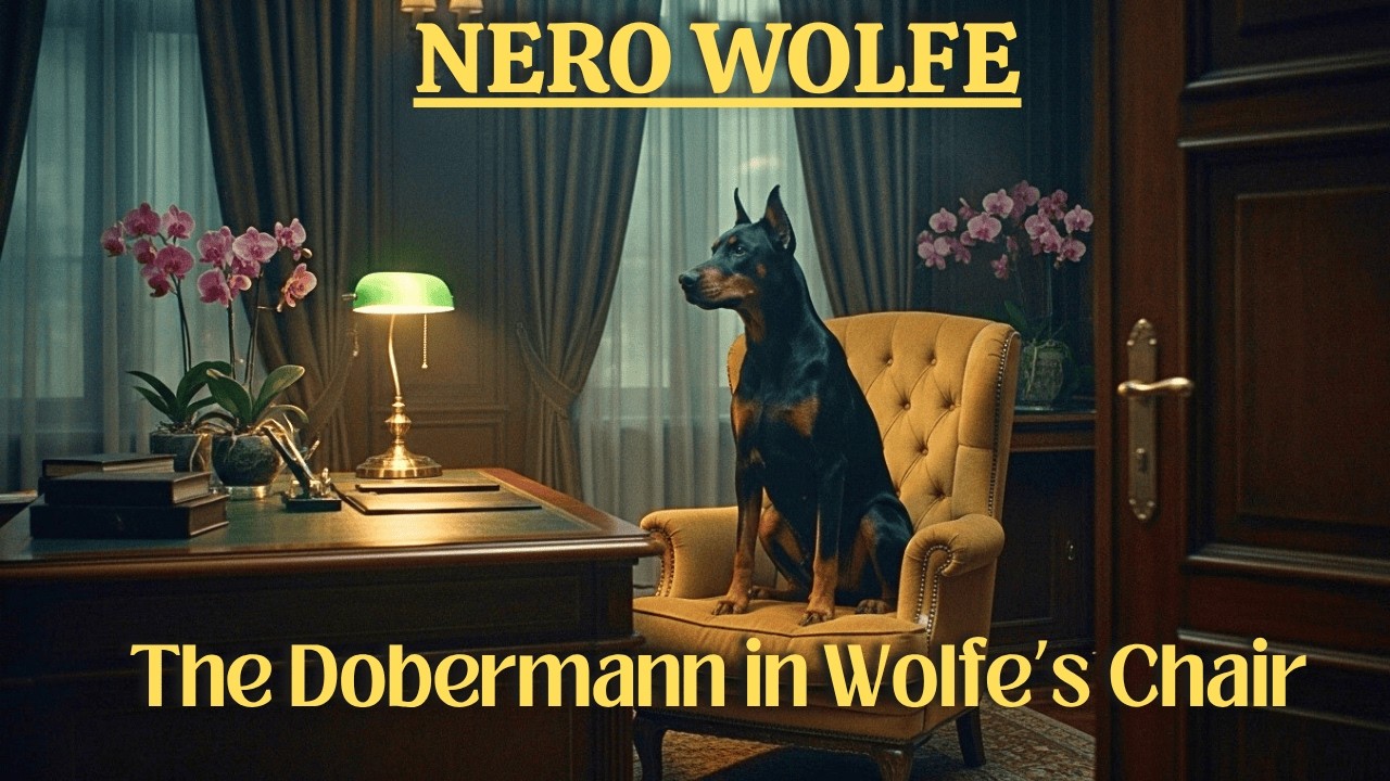 Nero Wolfe and The Dobermann in Wolfe’s Chair