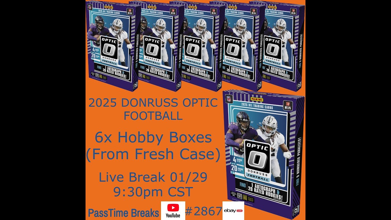 01/29 - DOWNTOWN HUNTING! 2025 OPTIC FOOTBALL - 6x Hobby Box - HALF CASE #2867 LIVE BREAK