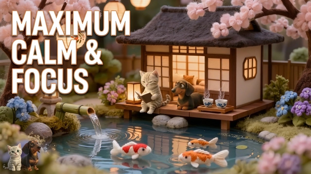 A Cozy Moment in a Japanese Zen Garden | Lofi Jazz Beats for Calm & Focus