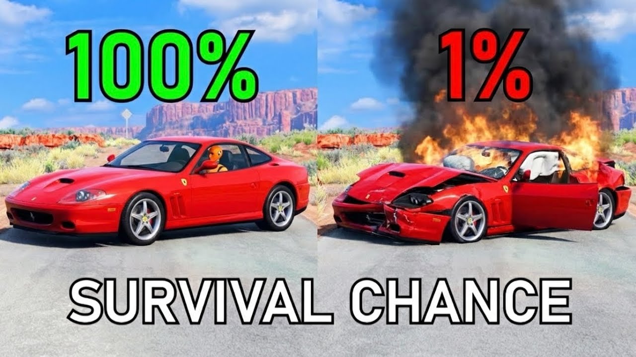 Realistic Survival Chance Crash Testing Ep.60 | BeamNG.drive