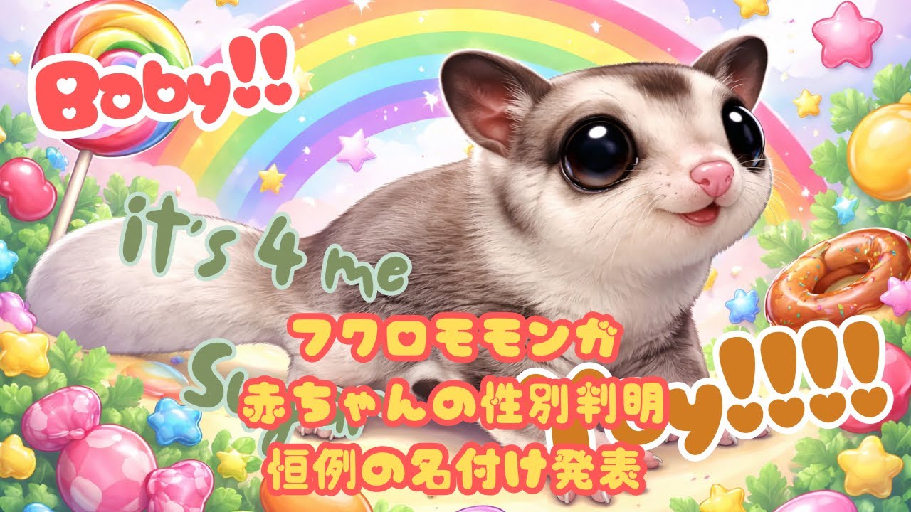 フクロモモンガの赤ちゃんの性別判明！名前も決まりましたよ～そして赤ちゃん初のケージ内大冒険！！！