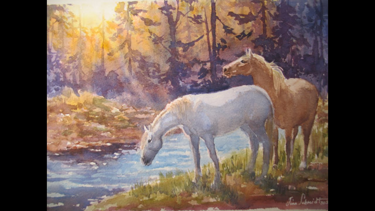 Watercolor Painting with Tina Schmidt - Two Horses
