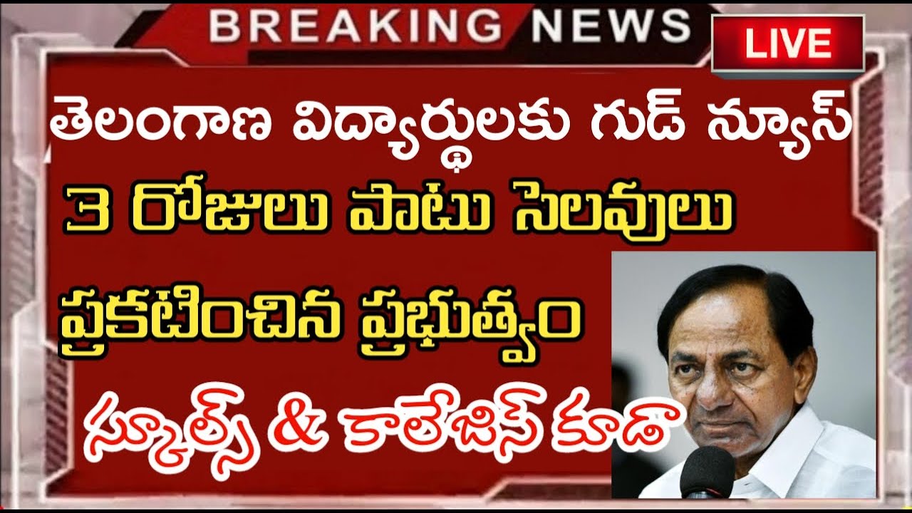 Good news to telangana students||Ts schools and colleges holidays||Complete details in this video