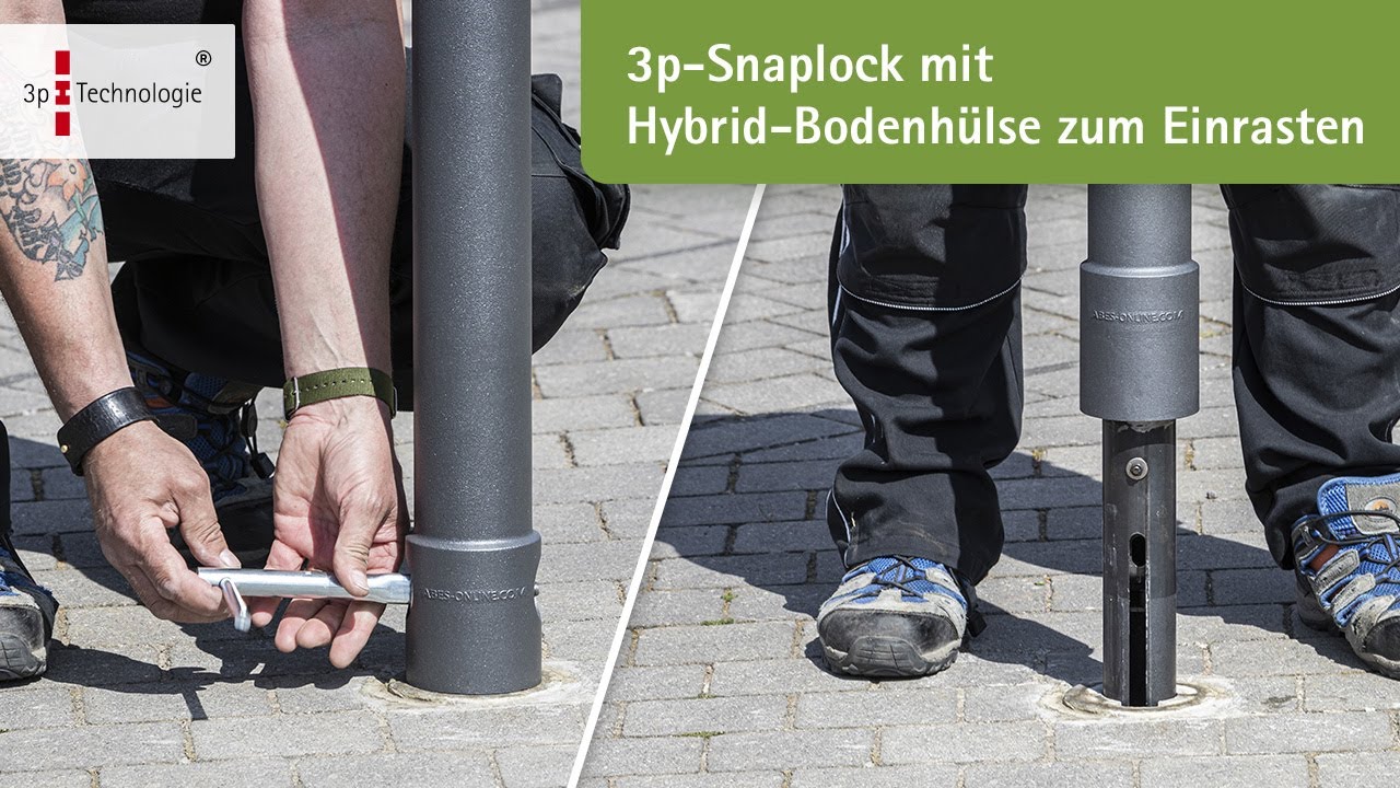 ABES-Poller Snaplock zum Einrasten in Hybrid-Bodenhülse 3p-Technologie