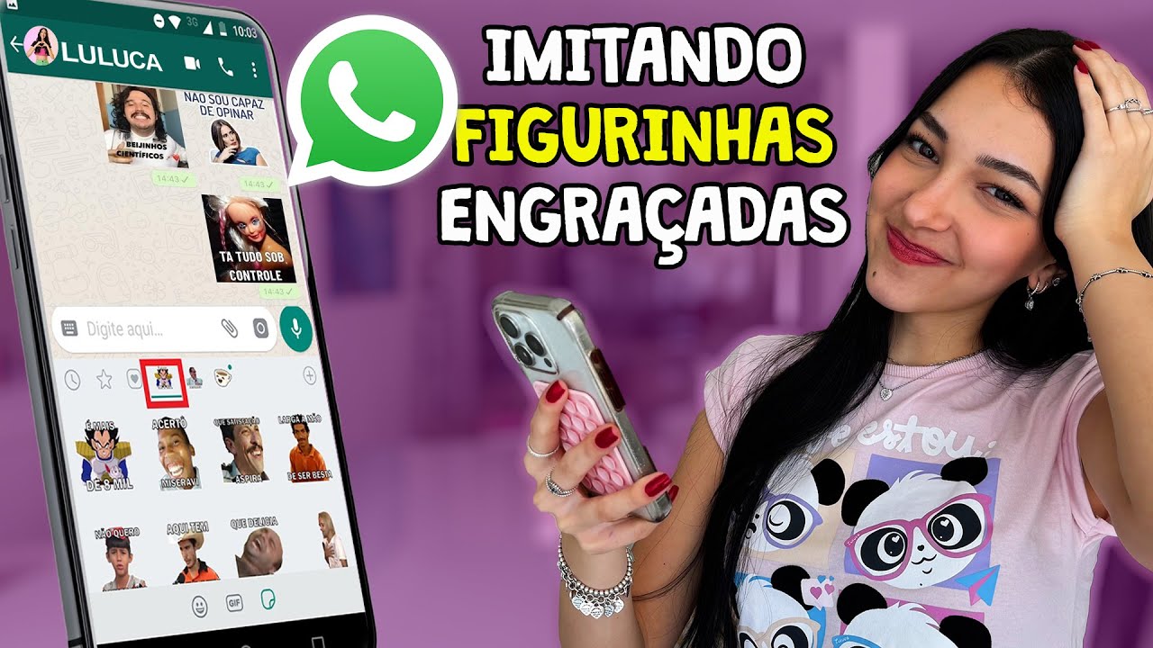 IMITANDO FIGURINHAS ENGRA&Ccedil;ADAS DE WHATSAPP | Luluca
