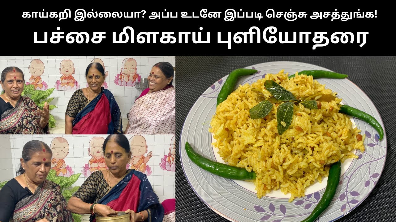 காய்கறி இல்லையா? அப்ப உடனே இப்படி செஞ்சு அசத்துங்க!/பச்சை மிளகாய் புளியோதரை- Revathy Shanmugam