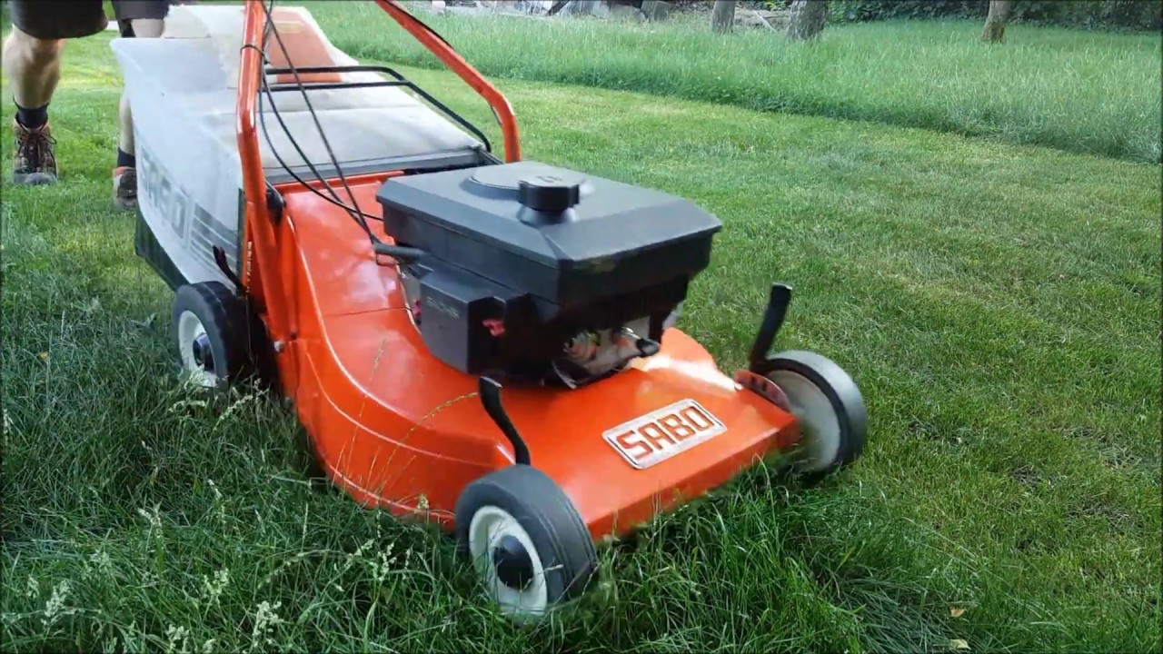 Sachs 2-Takt Motor SB140 im Einsatz (auf älterem Sabo Rasenmäher)