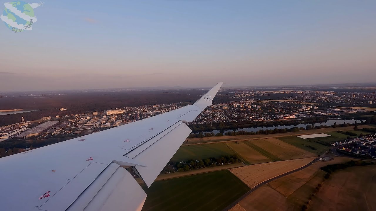 Lufthansa CRJ 900 Beautiful Summer Evening Landing at Frankfurt Main