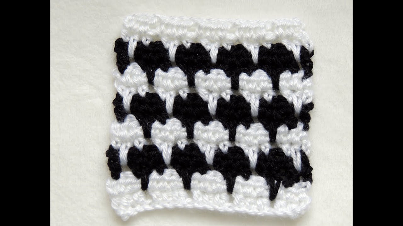 Crochet Punto Fantasia en Blanco y Negro # 1