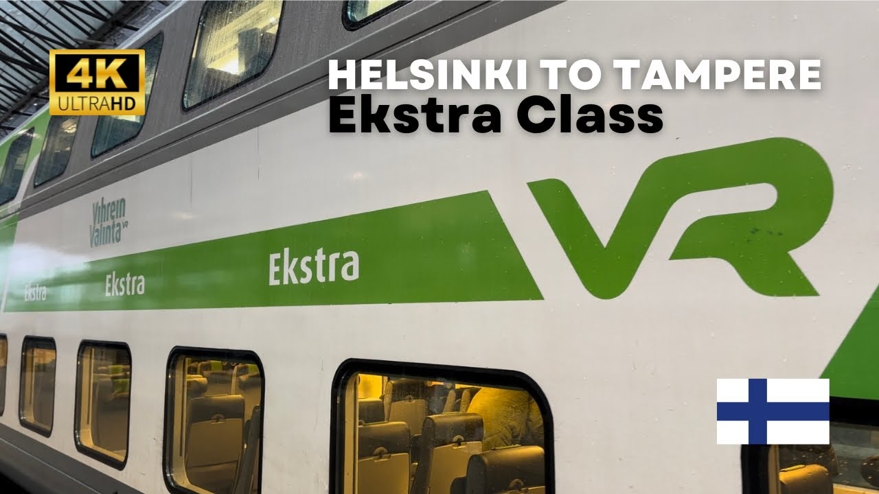 VR FINLAND INTERCITY TRAIN IC27 HELSINKI TO TAMPERE, FINLAND - EKSTRA CLASS (2023/2024) (4K)