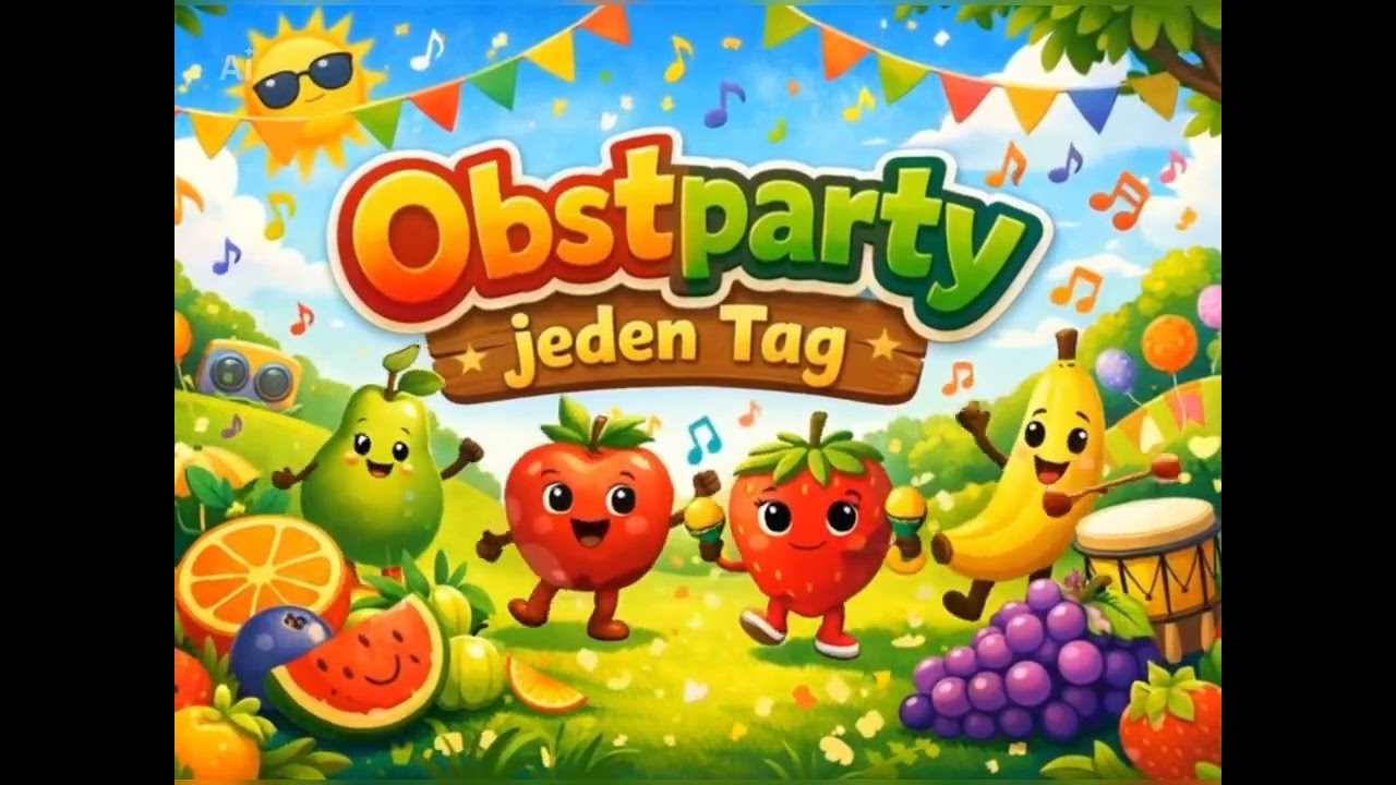 🍎 Kinderlied Gesund &ndash; Obstparty jeden Tag 🍌 | Lernen & Mitsingen